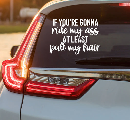 If You're Gonna Ride My Ass Atleast Pull My Hair Vinyl Decal