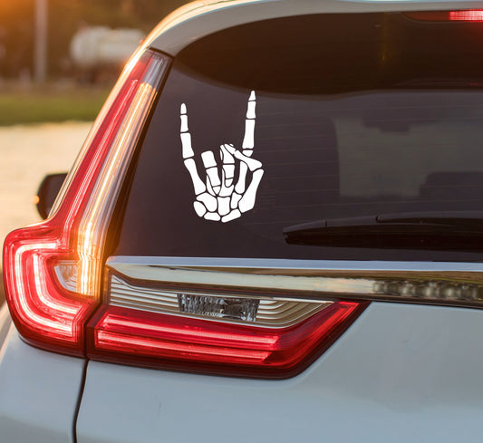 Rock-On Skeleton Hand Vinyl Decal