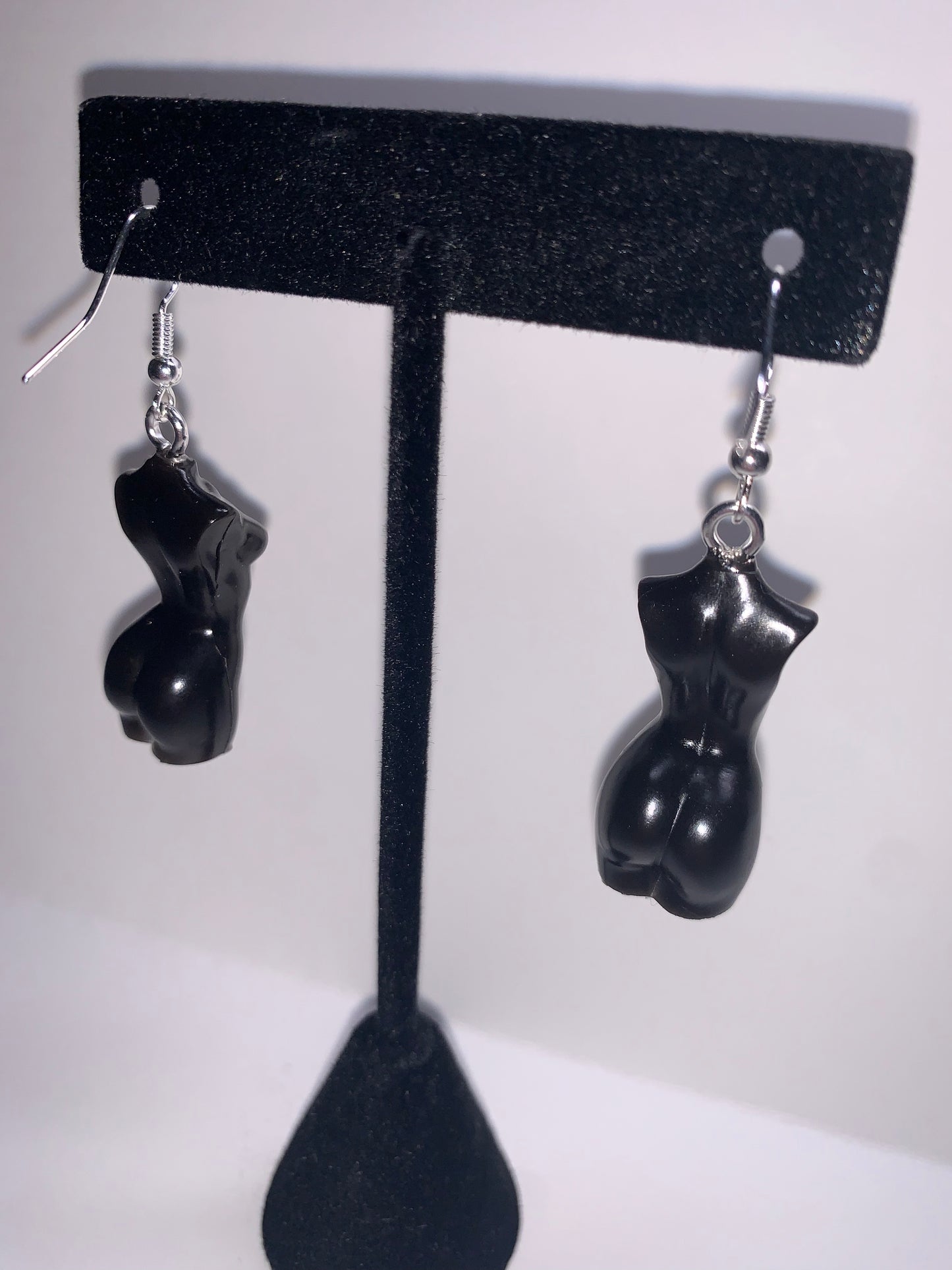 Mini Woman Body Earrings - Black