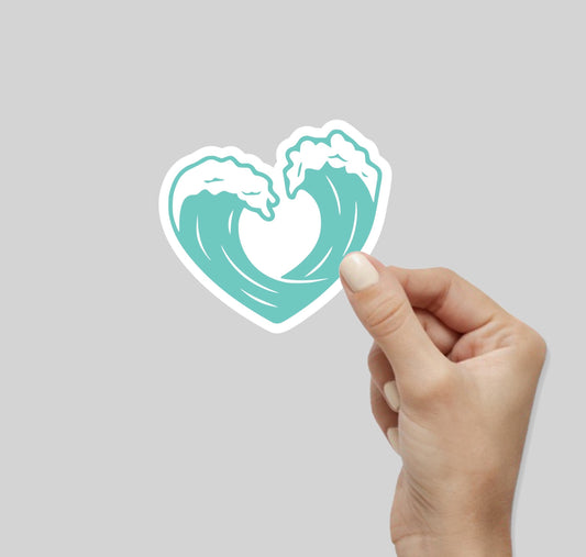 Heart Wave Crashing Sticker