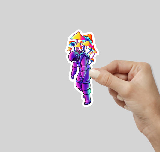 Trippy Mushroom Astronaut Sticker