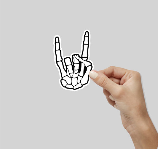 Rock-On Skeleton Hand Sticker