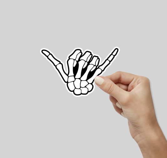 Shaka Hang Loose Skeleton Hand Sticker